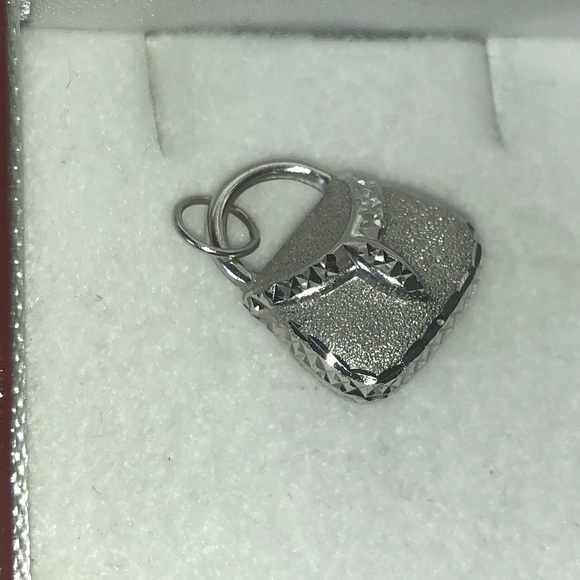 Solid 14K White Gold Purse Handbag Bag Purse Pendant Charm for Necklace Bracelet - Picture 7 of 13